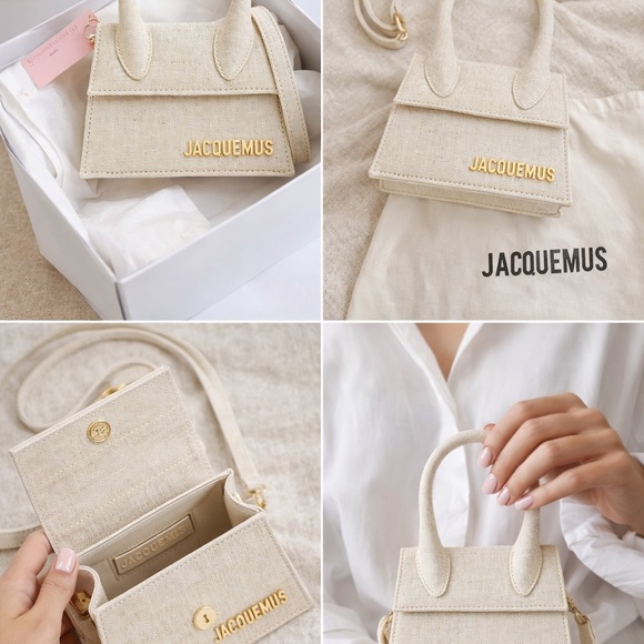 Jacquemus Le Chiquito Mini Linen Top handle bag with strap 🤍 - Picture 2 of 8